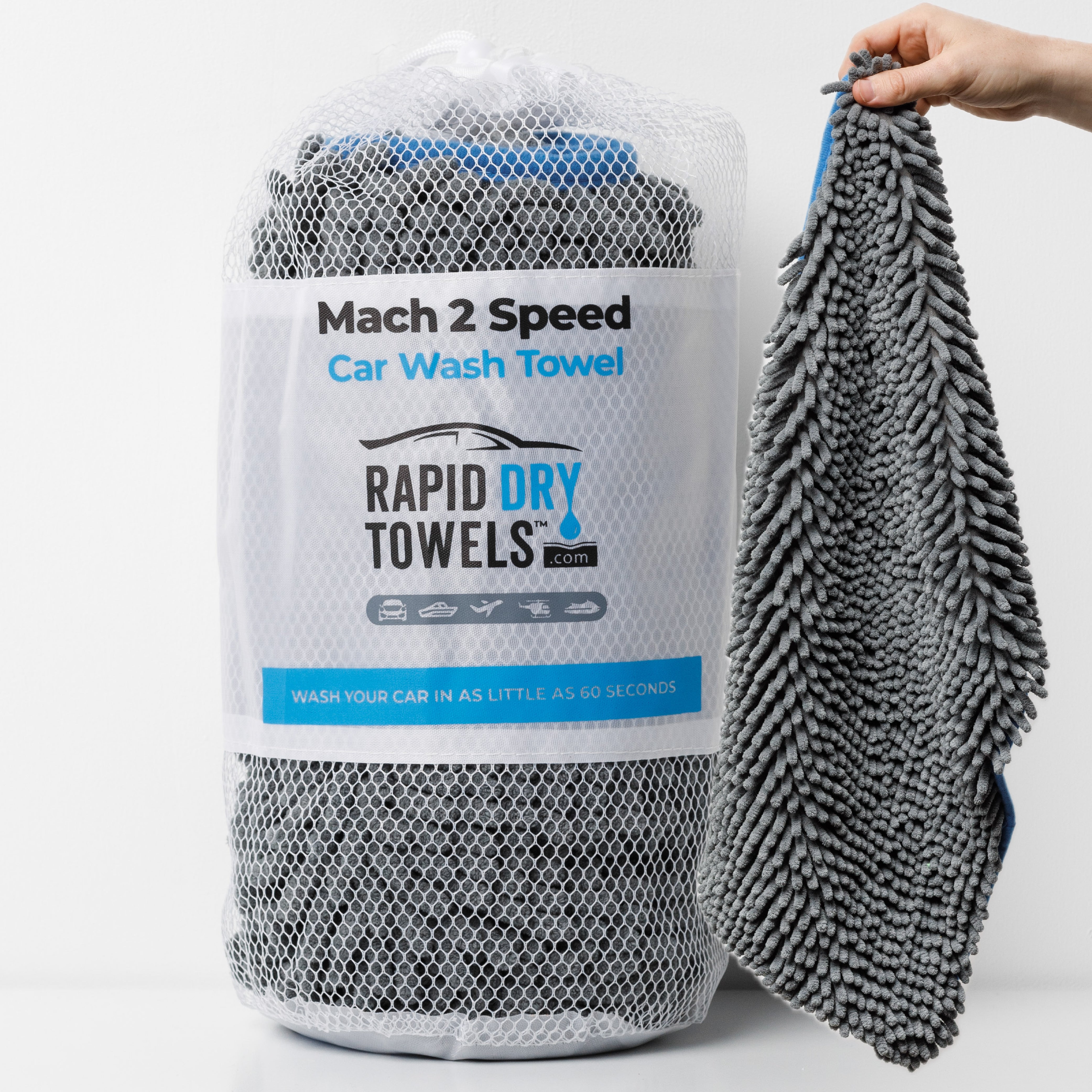 Mach 2 Speed Car Wash Towel – 7x the Size of a Mitt (60 x 30 cm / 2 x 1 ft)